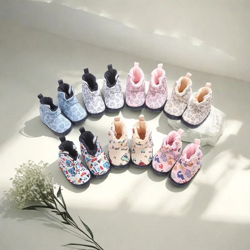 

New Fashion Comfortable Shoes Newborn Baby Girls Boys Soft Booties Cute Cartoon Snow Boots Infant Toddler Newborn Warming Shoes