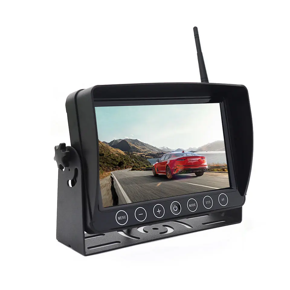 Well Received High Quality CVBS Signal Waterproof 7 Inch Car Monitor Digital TFT LCD Screen Reverse Camera Backup Truck Monitor