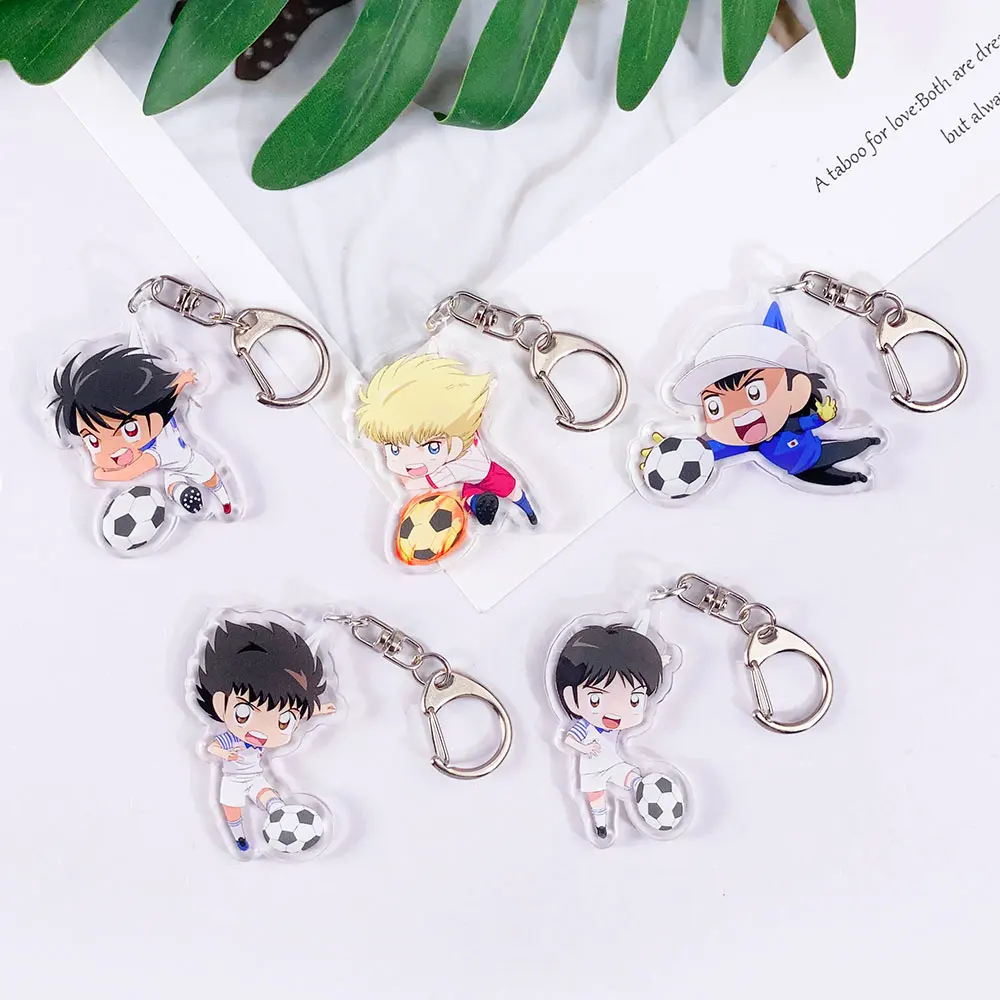 1/5Pcs Anime Captain Tsubasa Acrylic Car Keychain Accessories Cute Bag Charm Funny Backpack Pendant Key Ring Gifts For Friends