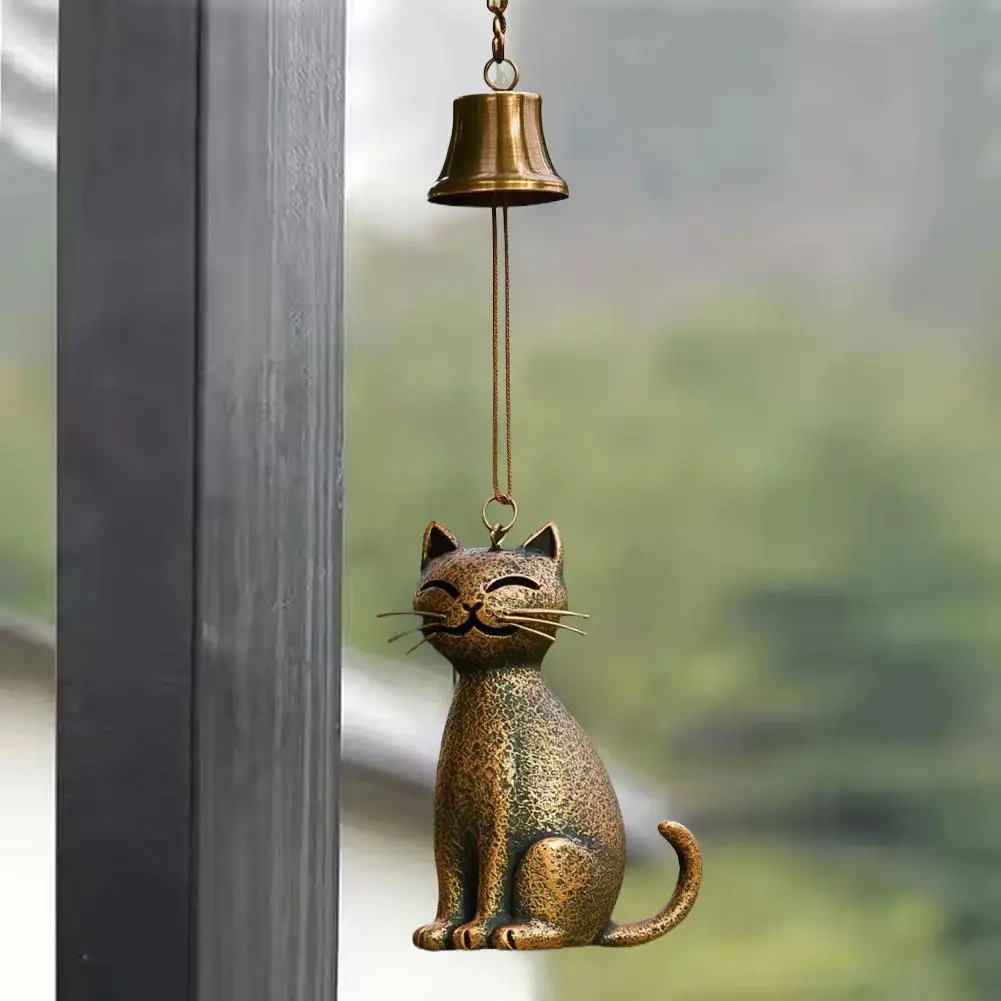 Dzwonki wietrzne ręcznie robione kotki 2025 do ogrodu, na podwórko, na drzwi, dekoracje wietrzne z kotem, nierdzewne metalowe ozdoby do zawieszenia na werandzie ogrodowej.