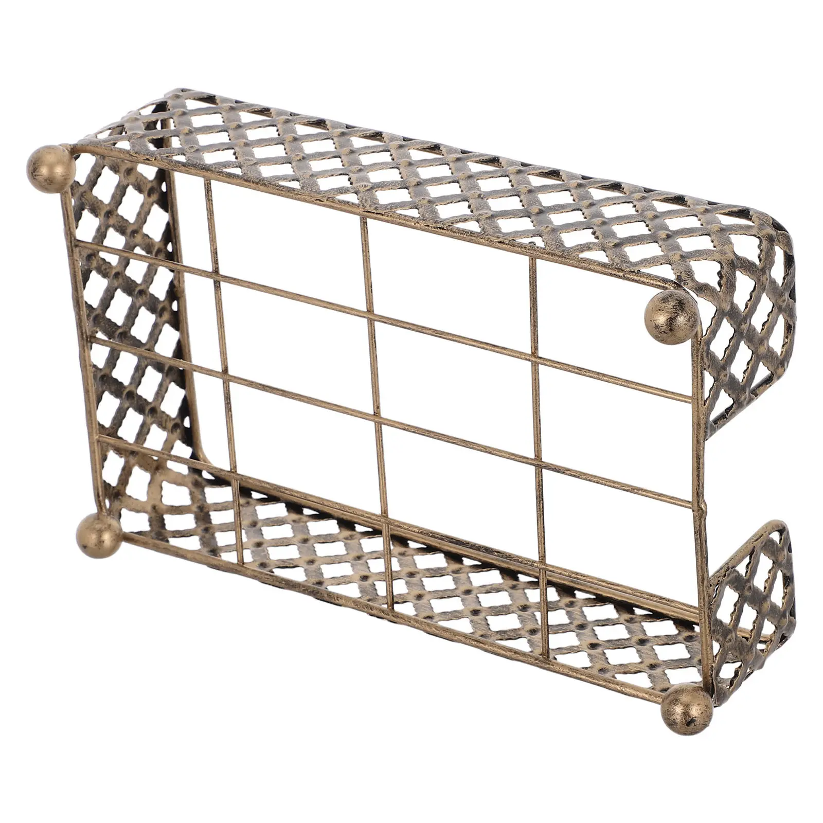 

Retro Style Iron Paper Towel Dispenser Rectangular Hand Towel Holder Bathroom Counter Organizer Vintage Tissue Tray