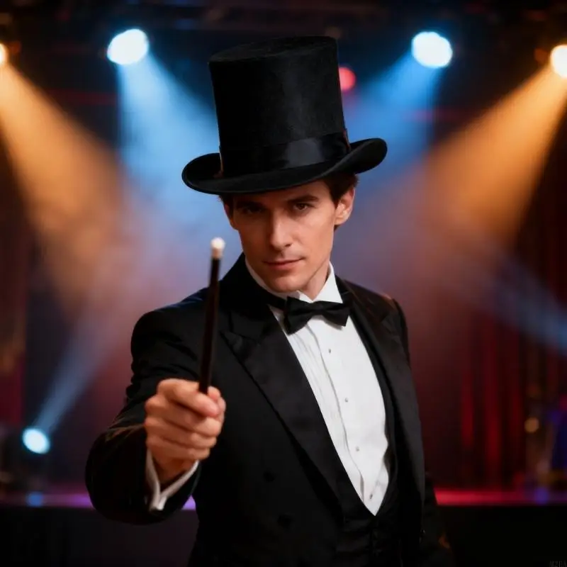 2026 New Unisex Retros Hat Magicians Hat Party Performances Hat Costume Accessory for Professional Magicians and Enthusiasts