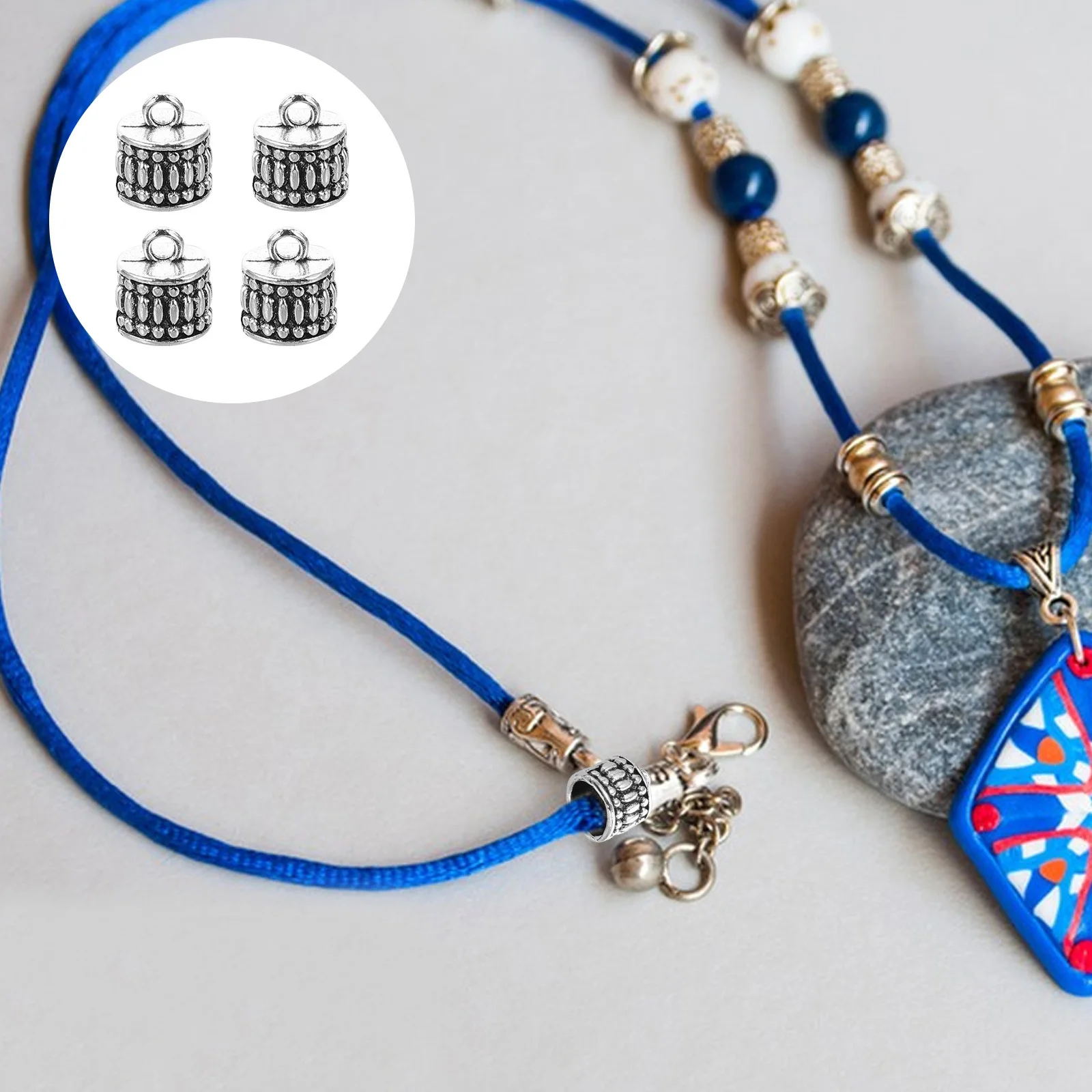 20個入り チベットシルバーペンダントメタルルーズビーズ DIYジュエリー製作 ネックレス ブレスレット クラフトビーズキャップ スペーサービーズキット