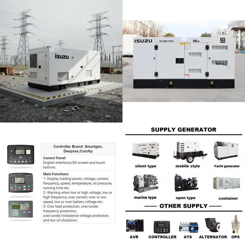 20kva 30kva 40kva 50kva . Open Super Silent Generador Set for 20kva 20kw 30kw 50kw Generator