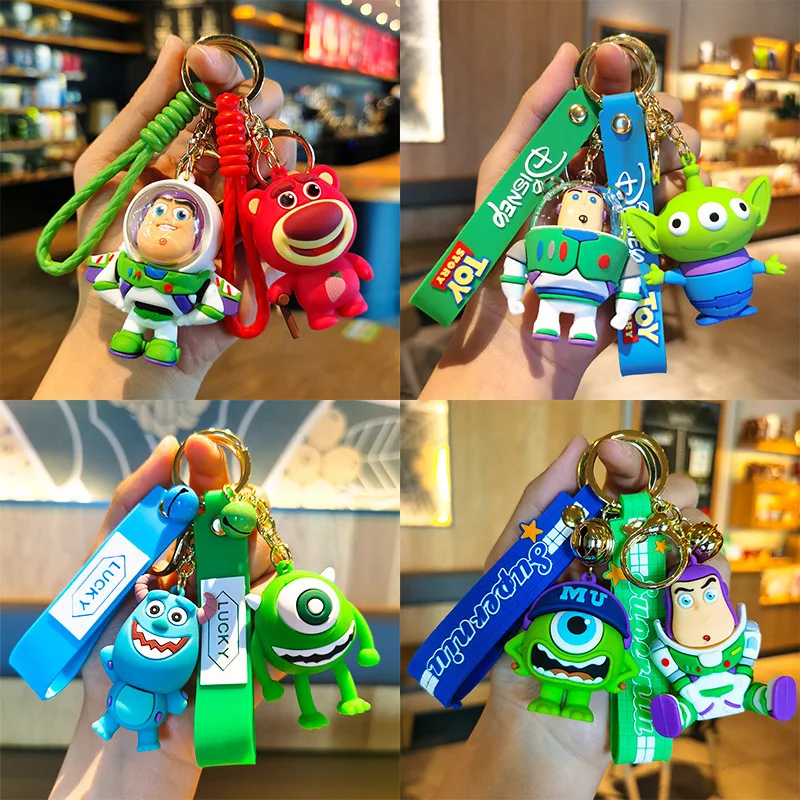 Anime Toy Story Disney Series PVC Doll Cars Keychain Pendant for Men and Women's Universal Decorative Products Accessory