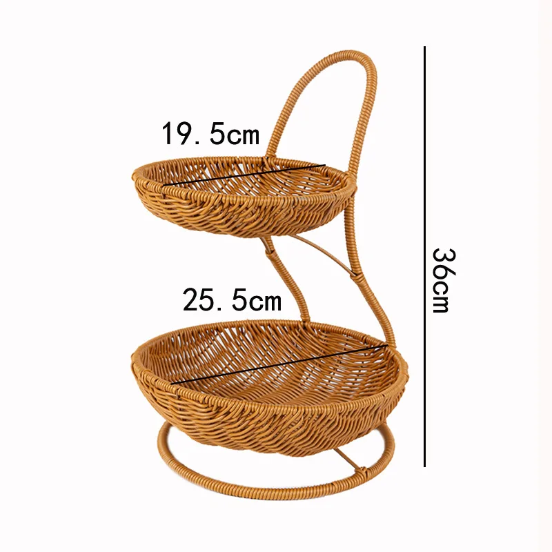 Three-layer imitation rattan woven basket Multi-layer fruit hand-woven basket for Restaurant Home Furnishing Dried fruit snacks