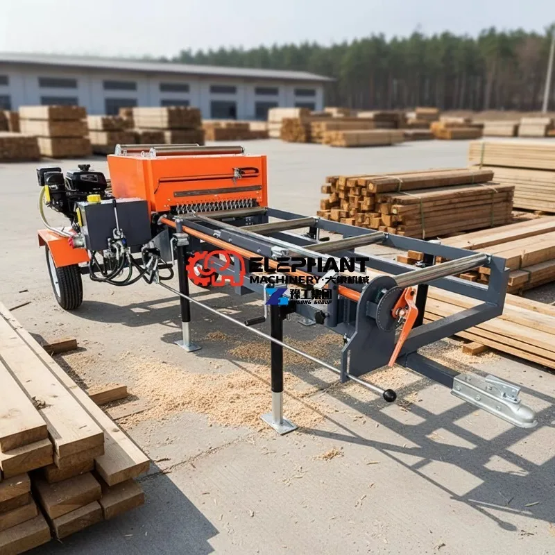 Mobile Horizontal Bandsaw Mill Portable Timber Cutting Sawmill Forestry Machine Log Sawing Equipment for Wood Processing Factory