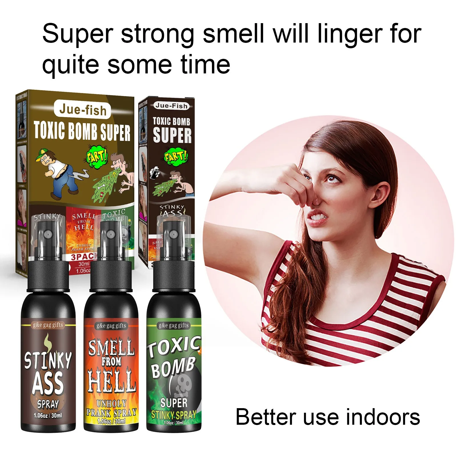 Novedad líquido Fart Gag Prank, Spray de broma, lata de olor, bomba de olor, Gas apestoso, 30ML