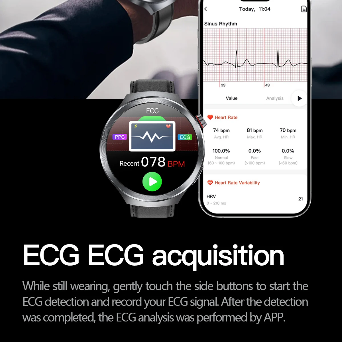 696 Pantalla AMOLED hombres mujeres ECG PPG salud reloj inteligente NFC IP68 impermeable llamada de diente azul SOS música clima deporte Smartwatch
