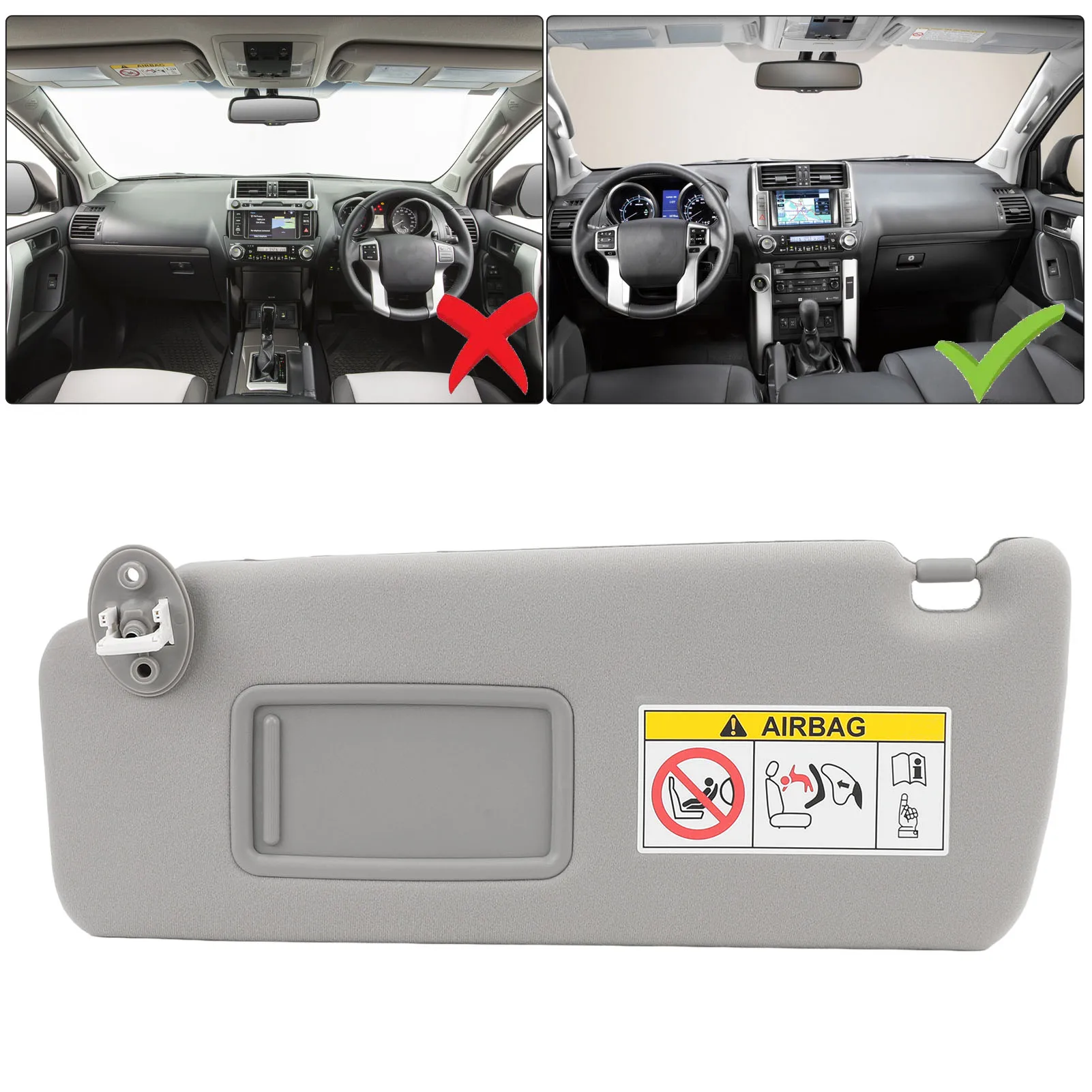 Sun Visor Assembly Improved Clear Visibility Car Sun Visor Scratch Resistant Anti Aging for   2010 To 2023