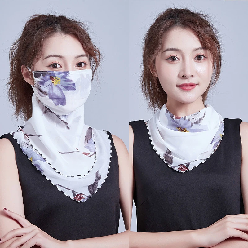 Scarf For Women Sun UV Protection Hiking Neck Scarf Outdoor Triangular Scarf Sunscreen Veil Ice Silk Mask Face Cover