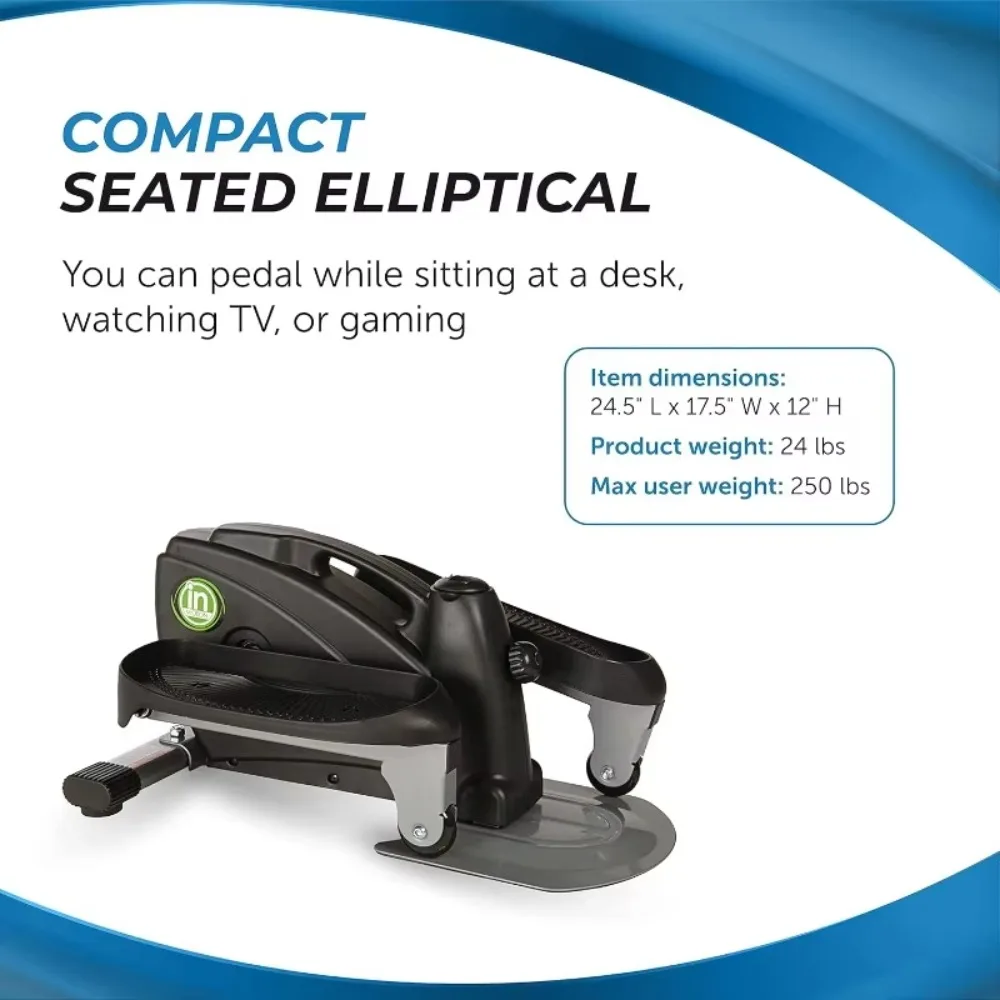 أدوات خارجية. آلة تمارين القدم المدمجة باللون الأسود، تحت المكتب بيضاوية الشكل، معدات اللياقة البدنية البيضاوية القائمة أو الجلوس #4