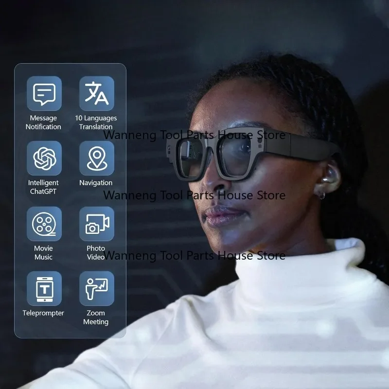 نظارات AR لاسلكية، نظارات ترجمة كاملة الألوان مع ترجمة AIGC Por للكلام المكتبي #4