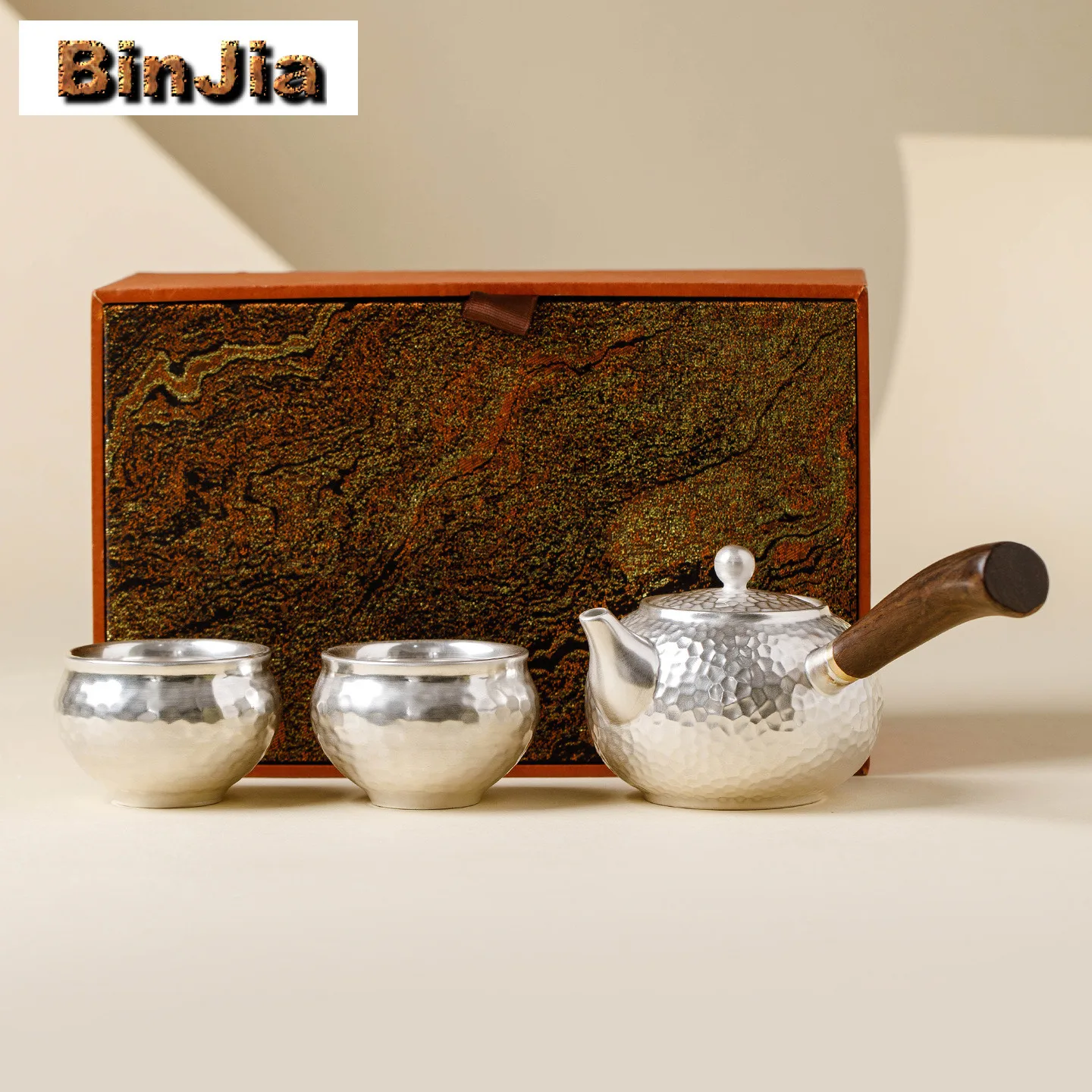 

Позолоченный серебряный чайный сервиз Malleolar Stria, полный набор, роскошный набор для чайной церемонии, чайник и чайная чашка, китайский чайный сервиз, подарок