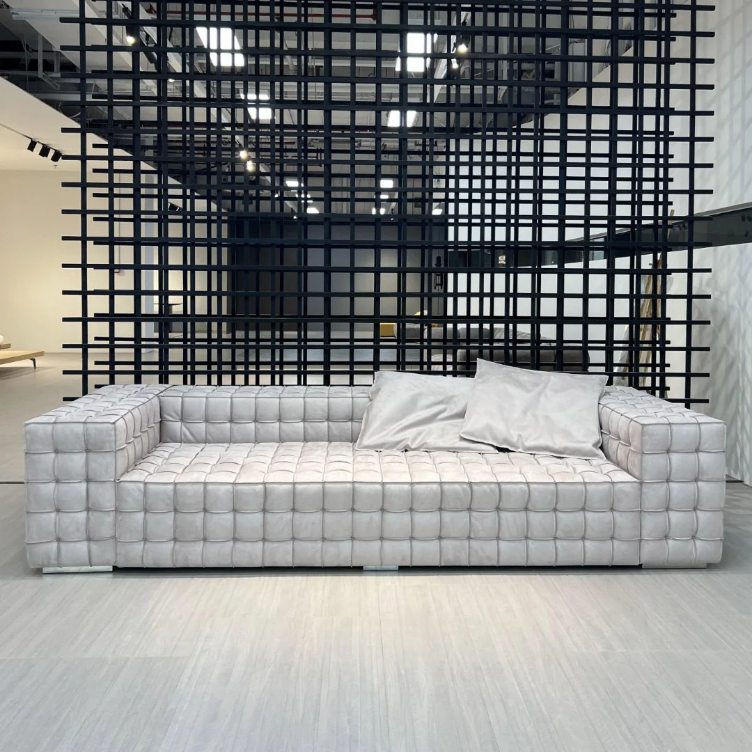 Micro-color checkerboard grid sofa minimalist