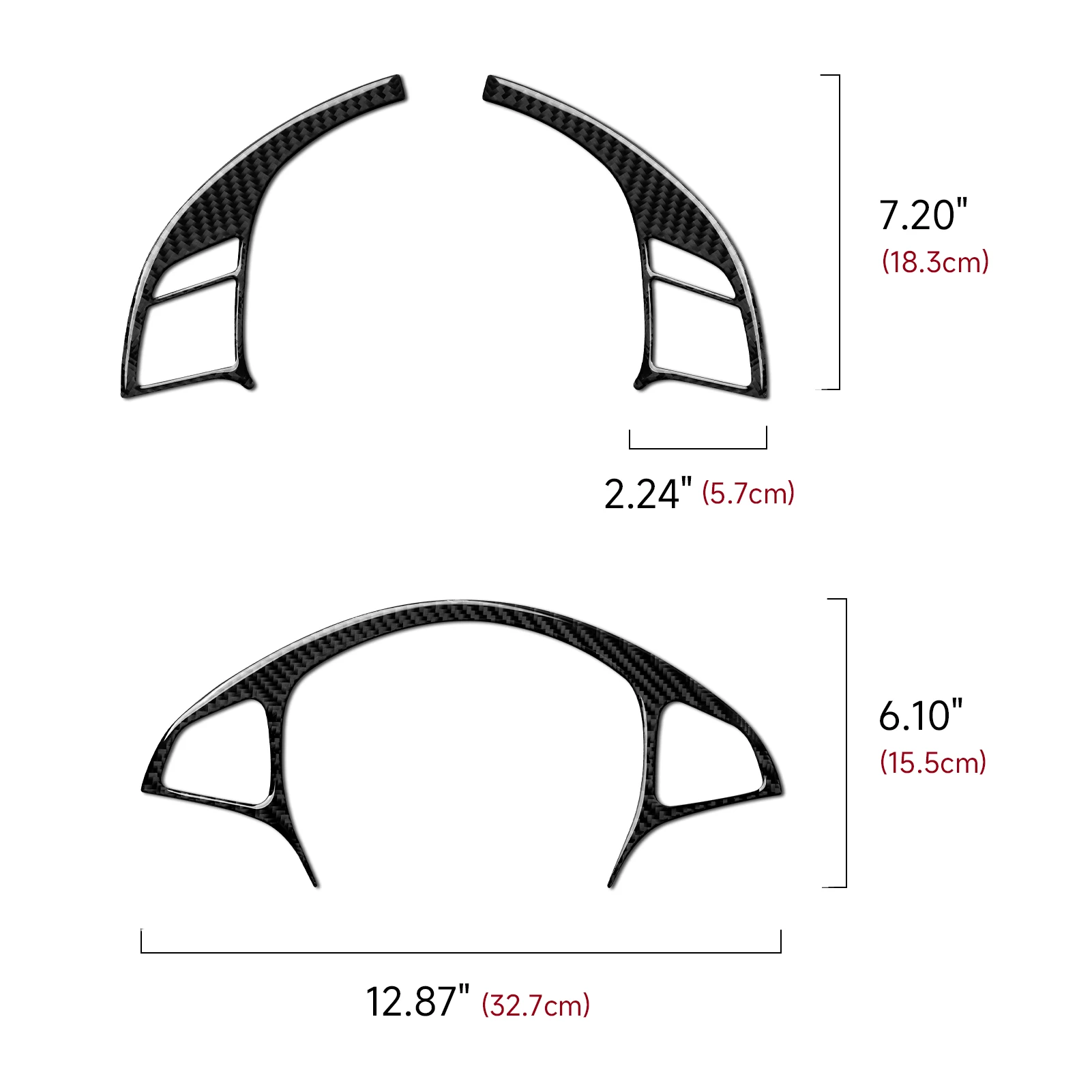 Car Steering Wheel Button Panel.Carbon Fiber Interior Sticker.For Mercedes Benz A-Class W176 B-Class W246 CLA C117 GLA X156 Trim view 2