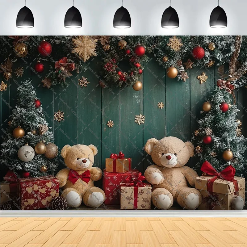 Winter Christmas Wonderland Festive Windows Photography Background Snowflakes Tree Birthday Party Photo Studio Backdrops EW-30