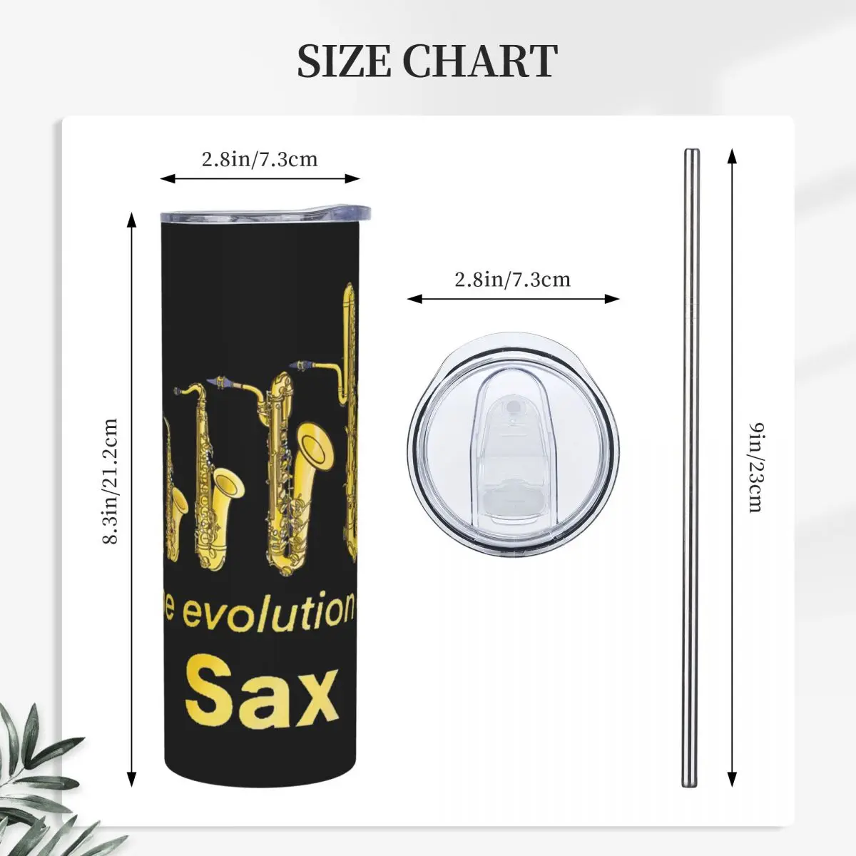Saxophone Player - Music Art Girls Y2k Graphic Stainless Steel Tumbler Vacuum Insulated Mug Thermal Cold Cup Straw With Lid 20oz