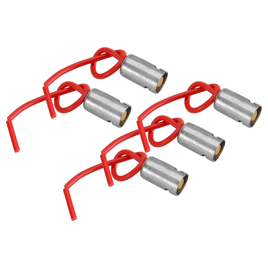 BA9S Universal Car Auto Truck SUV Light Bulb Sockets Holders Bases Connectors With Wire Red