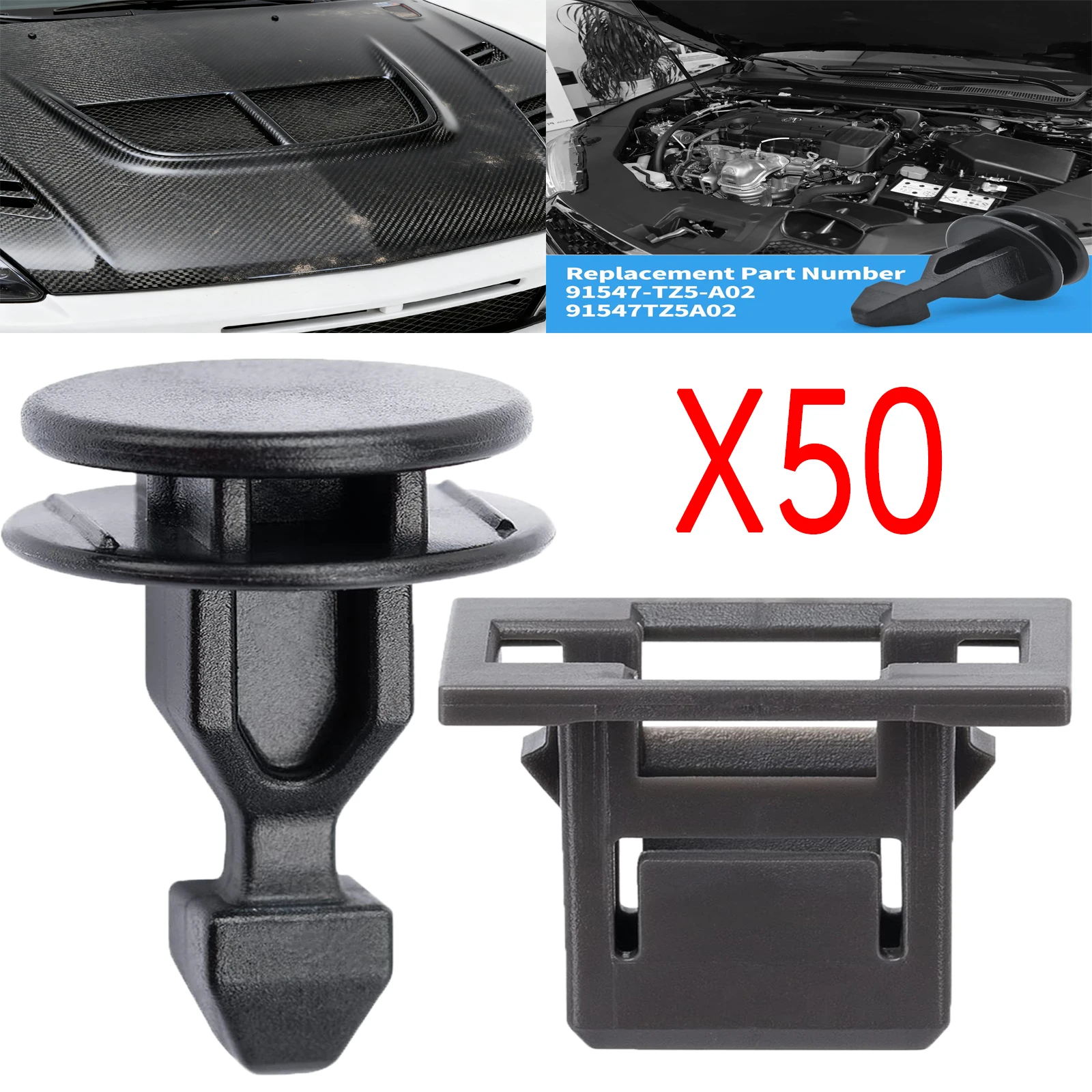 Clip de retención de cubierta de mamparo de motor Striker de coche, 10-50 Uds., para Honda Odyssey Pilot Ridgeline Acura MDX RDX TLX 91547-TZ5-A02