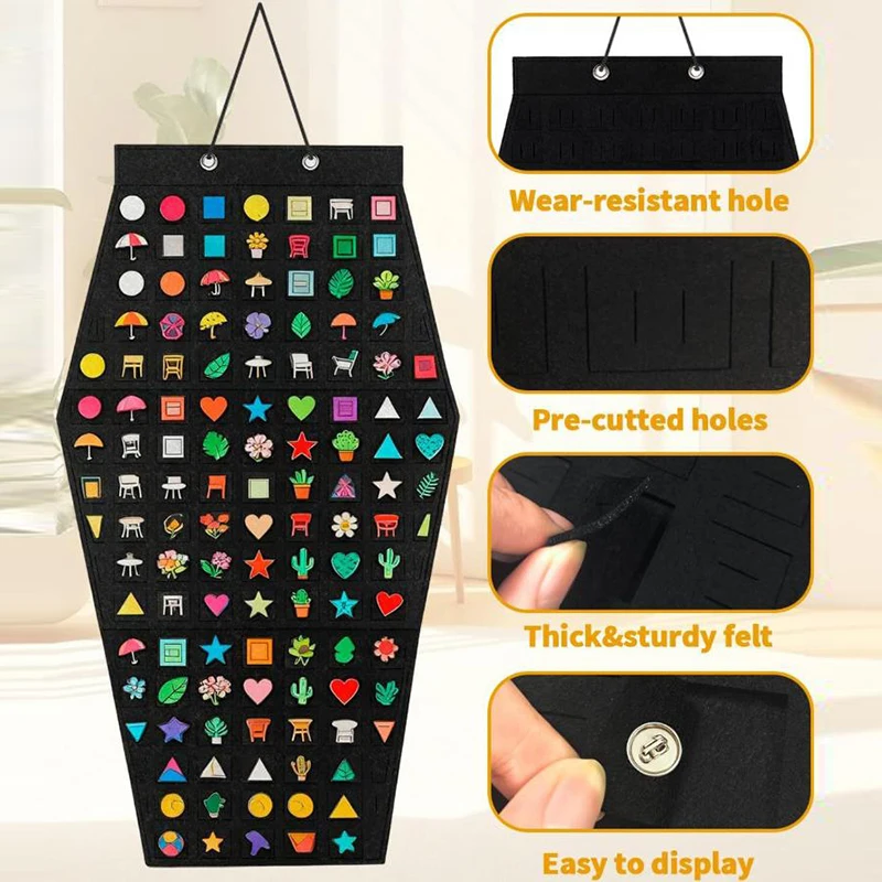 New Wall Mounted Felt Jewelry Storage Bag Desktop Wall Organizer Holder For Earrings Necklaces Rings Small Jewelry