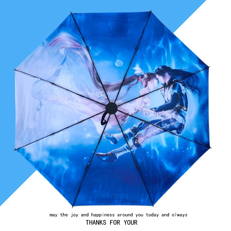 

Anime Dou Luo Da Lu Anime Umbrella Tang San Xiao Wu Comic Flat Lightweight Umbrella Parasol Folding Sun Automatic Umbrella