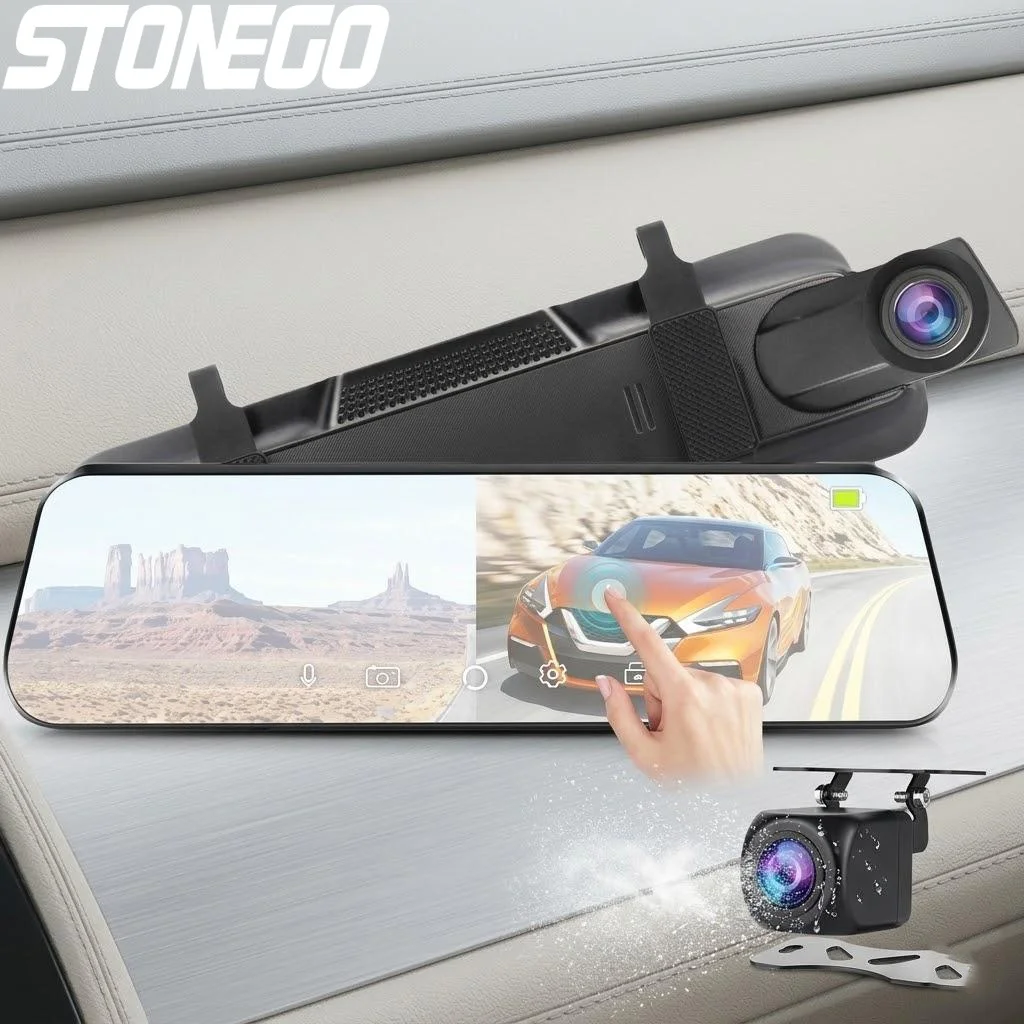 4K WiFi Touch Screen Car DVR Front Rear Dual Camera Dash Cam 24H Parking Monitor Loop Recording G Sensor Wide Angle
