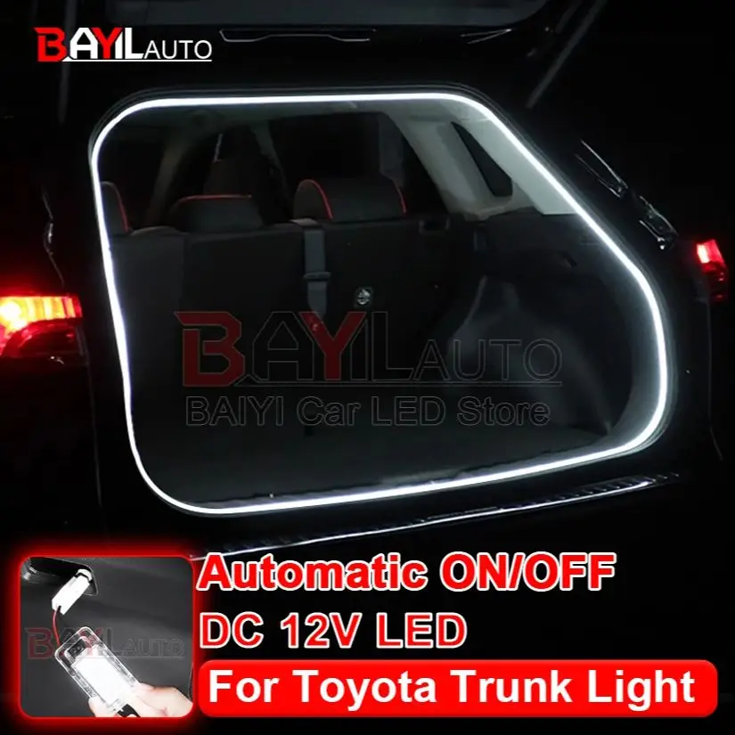 

Гибкая светодиодная лента для окружающего освещения с специальным звенателем для Toyota Harrier VENZA BZ4X после освещения багажника 5 м, можно разрезать лампу «сделай сам»