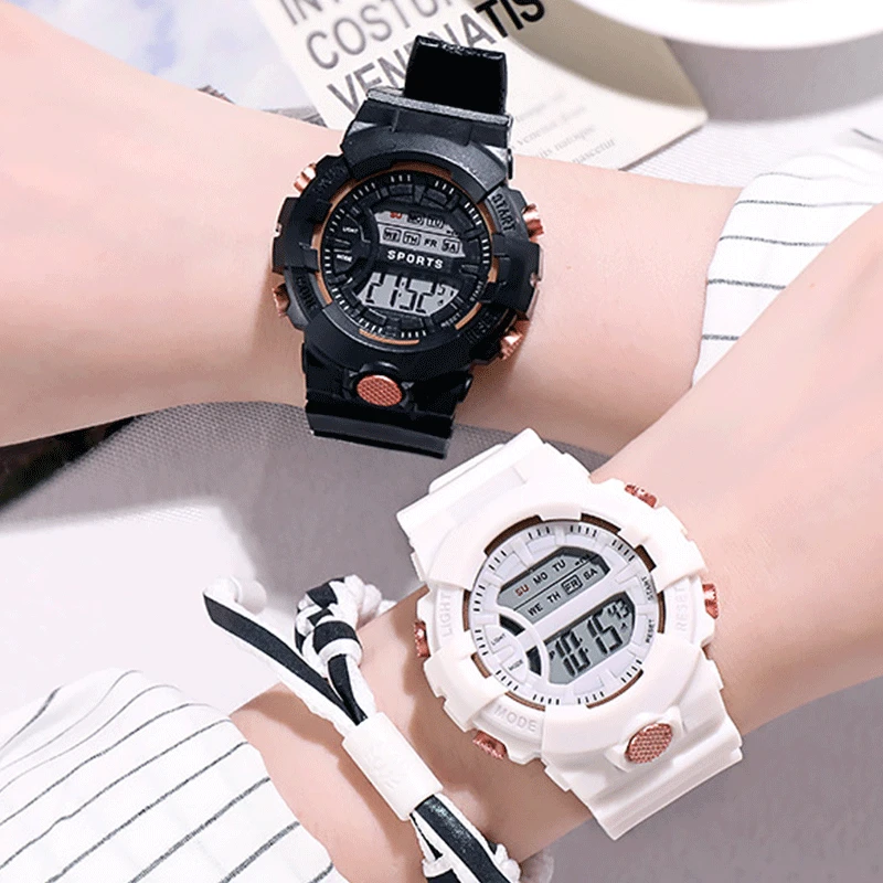 

Multi-functional Outdoor Led Electronic Watches Waterproof Sports Men Women Watch Couple Candy Colors Fashion Casual Watch