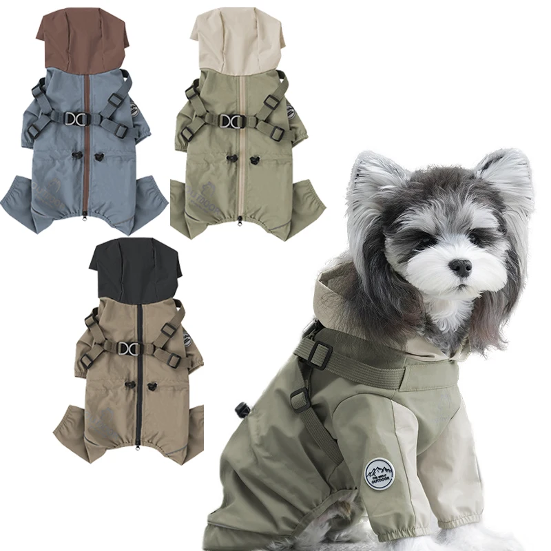 

Teddy Schnauzer Puppy Dog Outdoor Raincoat Four Legged Protection Waterproof Raincoat Pet Storm Coat Pet Clothes Raincoat