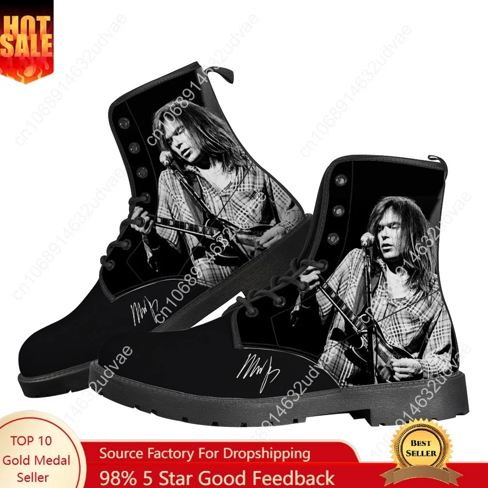 

Neil Young Boots Mens Womens Teenager Shoes Casual Boot Outdoor Light High Quality Couple Print on Demand Customize Shoe