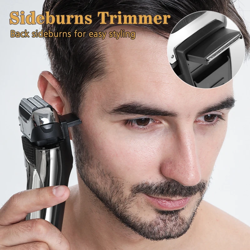 Herren-Elektrorasierer aus Folie für Männer, kabelloser wiederaufladbarer USB-C-Rasierer mit Pop-up-Trimmer, wasserdichter