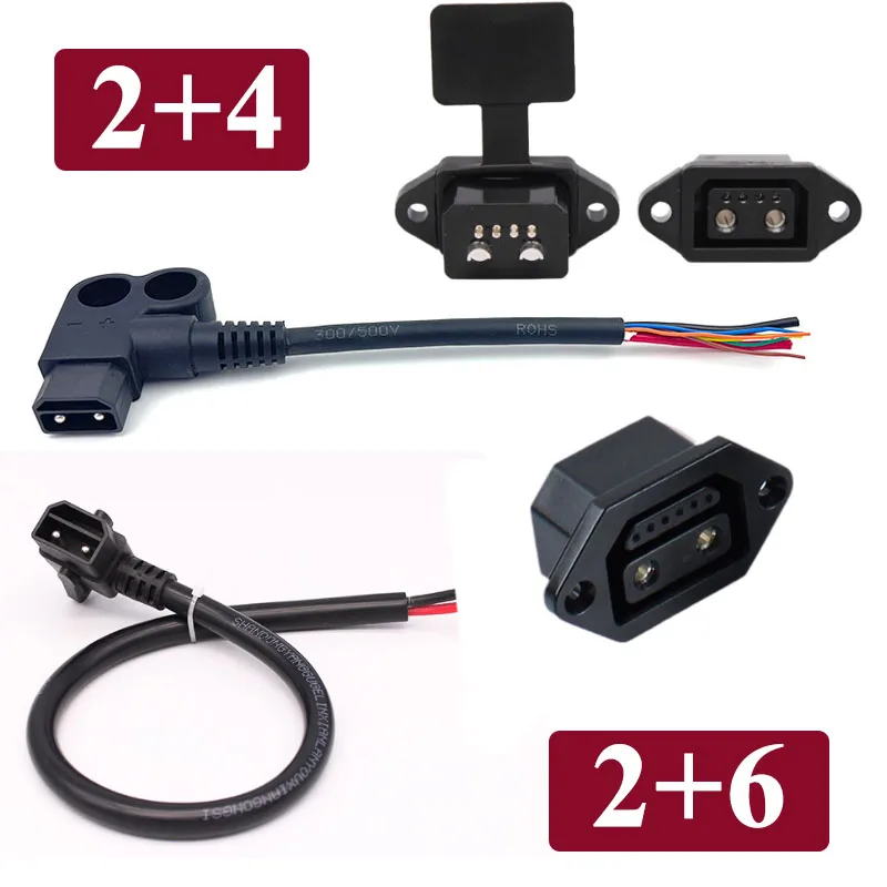 2+6 2+4 Pin Lithium Battery Charging Plug Wire Socket Electric Battery Power Connector Cable 6/8Pin Male Female Connection Line