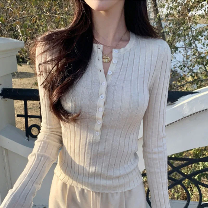 Neue Langarm Gestrickte Pullover Frauen Pullover Schwarz Oansatz Stricken Pullover Pullover Frauen Tops Sueter Feminino Strickwaren Q1629