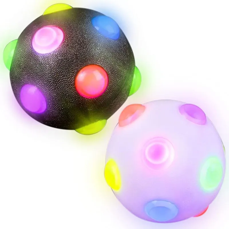 Dog Toy Glowing Ball LED Puppy Balls Flashing Elastic Ball Toy Pet Color Light Ball Interactive Toys For Cats Small Dogs Child