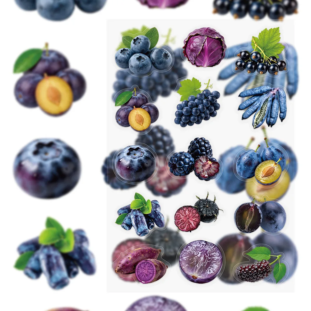 8 Pcs/Set Fruit & Vegetable Stickers, Garden Food Theme Transparent PET Decals for Pencil Case & Journal Decoration - view 4