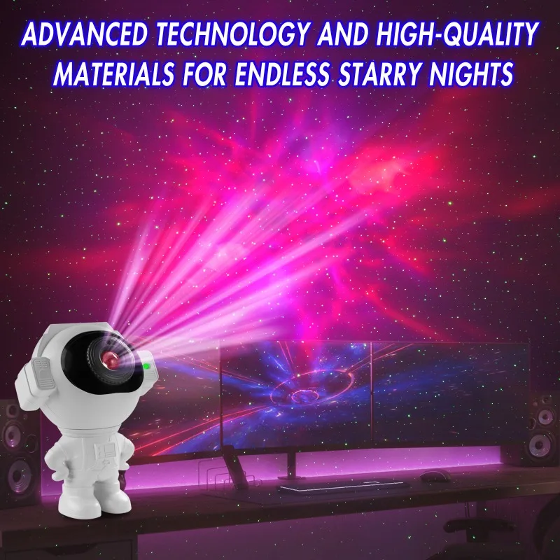 Projector Lamps Night Light with Remote Control Adjustable Design Astronaut Nebula Galaxy Lighting for Children Room Decoration