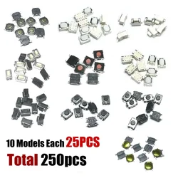 250 Pcs/1 Set 10 Types Durable Car Remote Control Tablet actile Push Button Switch Car Keys Button Touch Microswitch With Box
