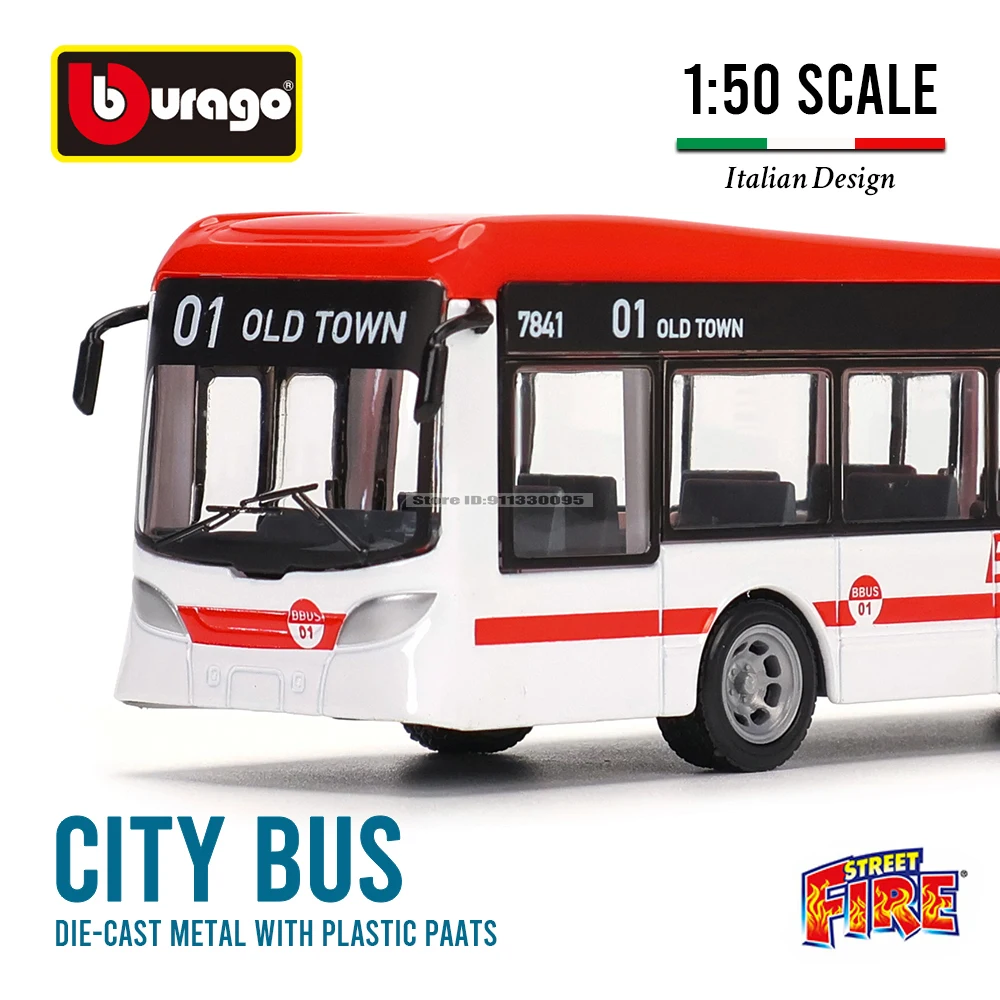 Bburago 1/50 City bus  Alloy Luxury Vehicle Diecast Cars Model Toy Collection Gift