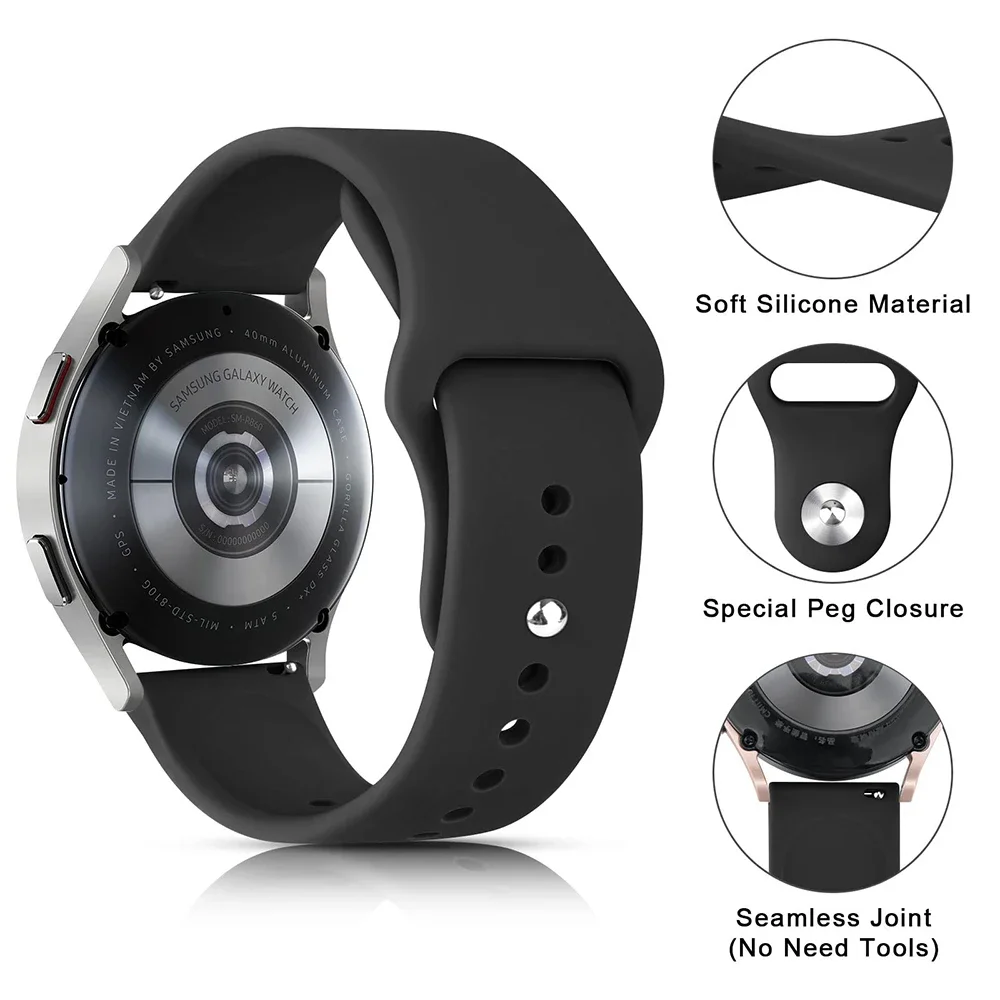 20mm 22mm strap For Samsung Galaxy watch 5 pro/6/4/Classic/Active 2/Gear S3 sport silicone bracelet Huawei GT 2/2e/3 pro band