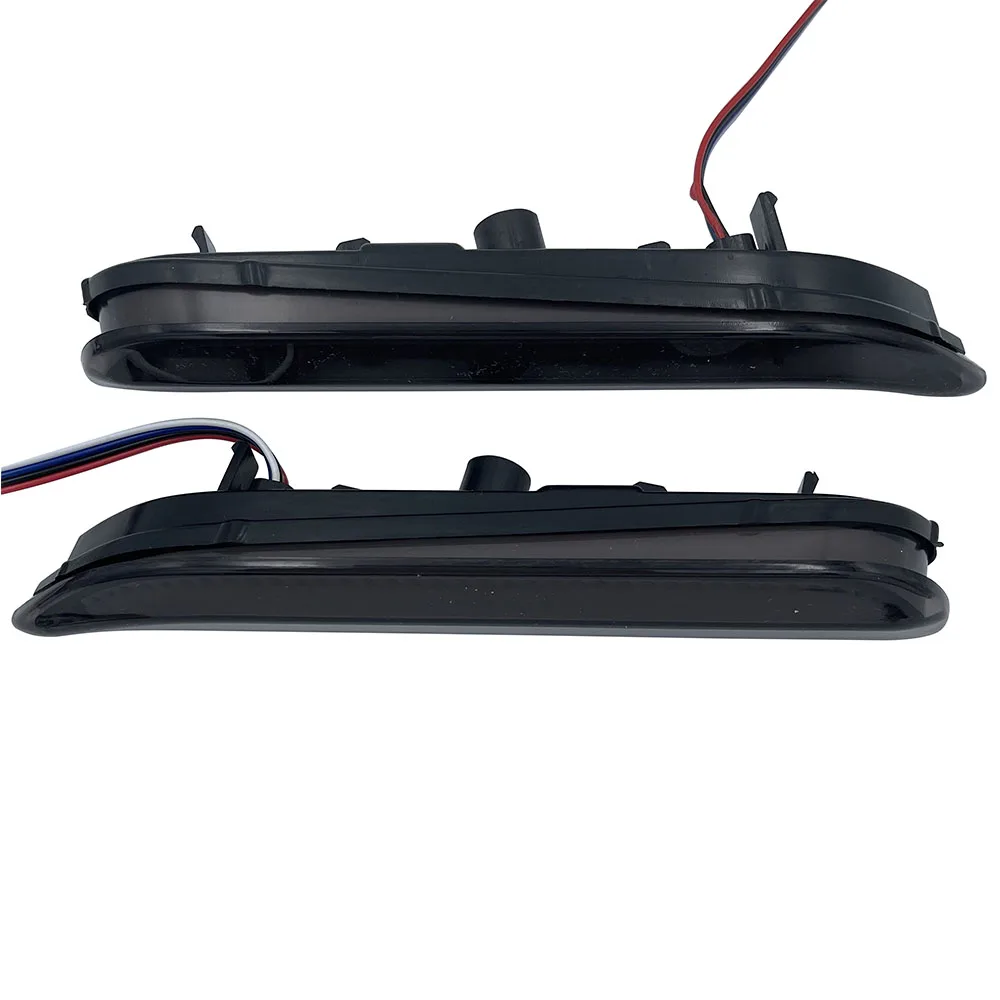 Car Led Flowing Light Rear Bumper Lamp For Nissan X-trail Qashai Smoke Brake Lights Guide Plate 2Pcs