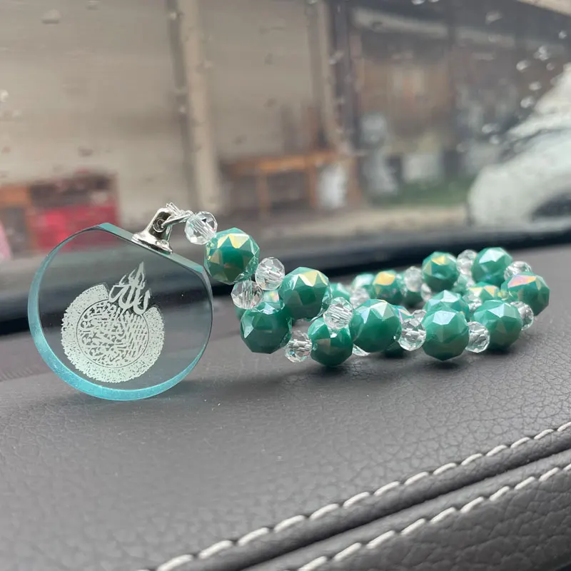 Islam blue crystal beads quran AYATUL KURSI car hanging car pendant