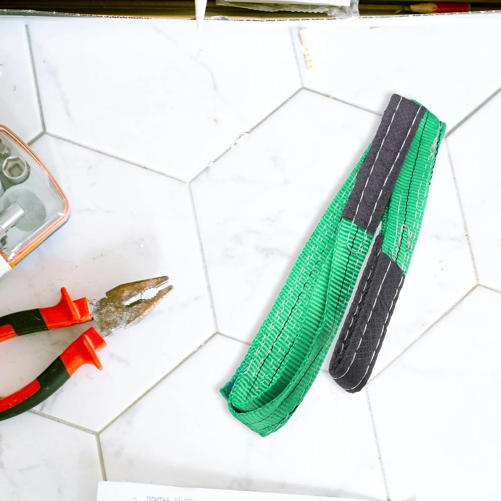 Industrial Heavy Duty Colorful Lifting Straps Thick Nylon Web Sling Adjustable Sling for Crane Hoist Construction and - view 5