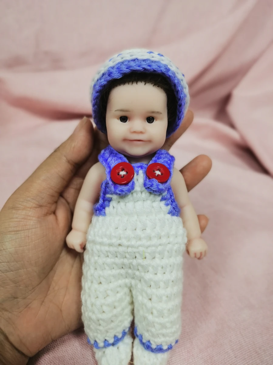 6" 15CM Real Mini Reborn Silicone Baby Doll Maddie Reborn Whole Silicone Body Dolls for Girls Toy Barbie Clothes and Accessories