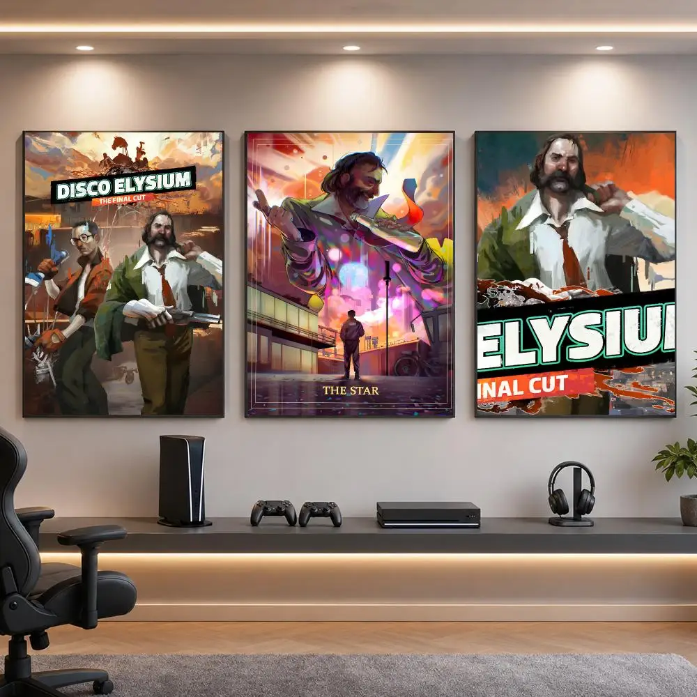 Game D-Disco Elysium Detective RPG Poster HD Removable Wall Art Gift Bedroom Lounge Dorm Office Gaming Cafe Bars