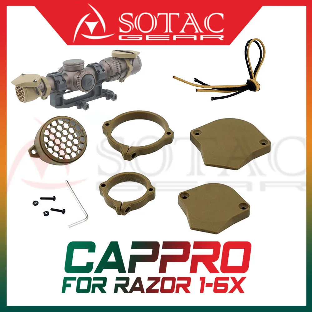 

SOTAC SCOPECAP PRO RifleScope Lens Cover with REAR CAP Combo By Nylon Polyme 3D Print Only Fit RZ 1-6X24 Scope Airsoft Tactiacl
