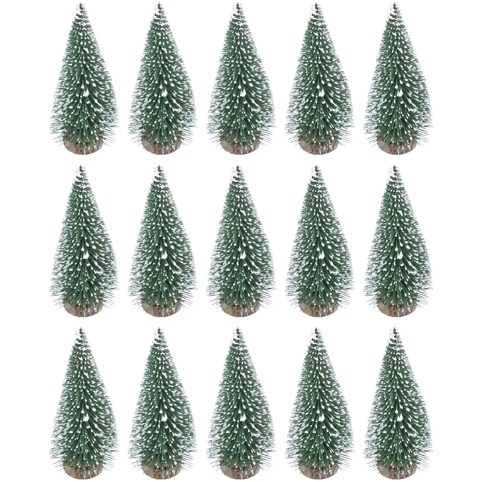 

15 Pcs Mini Christmas Tree 10cm Artificial Decorative Xmas naments Gifts Winter Party Supplies Whited Cedar Pine Table Top