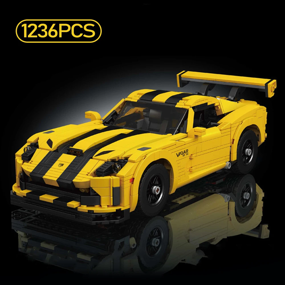 変形シリーズ クリエイティブスポーツカー ダッジ・バイパー風 組み立てブロック モデル玩具 大人向け
