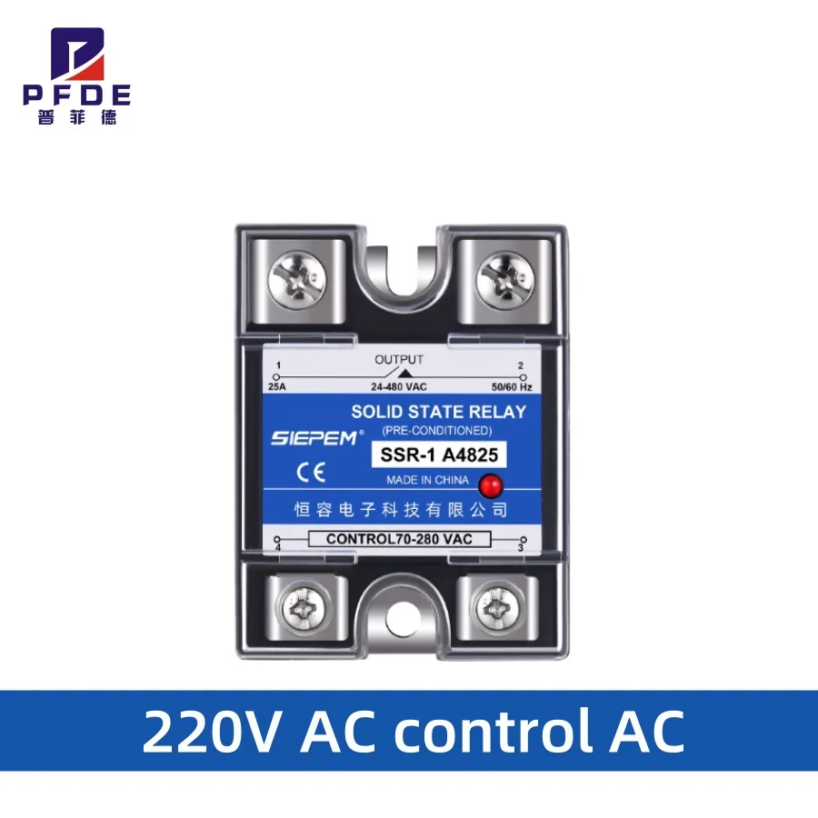 Small Solid-State Relay Module 24V Single-Phase SSR-25A-100DA DC Control AC 220V - 40A 60A 80A 100A - Electrical Switching Modul