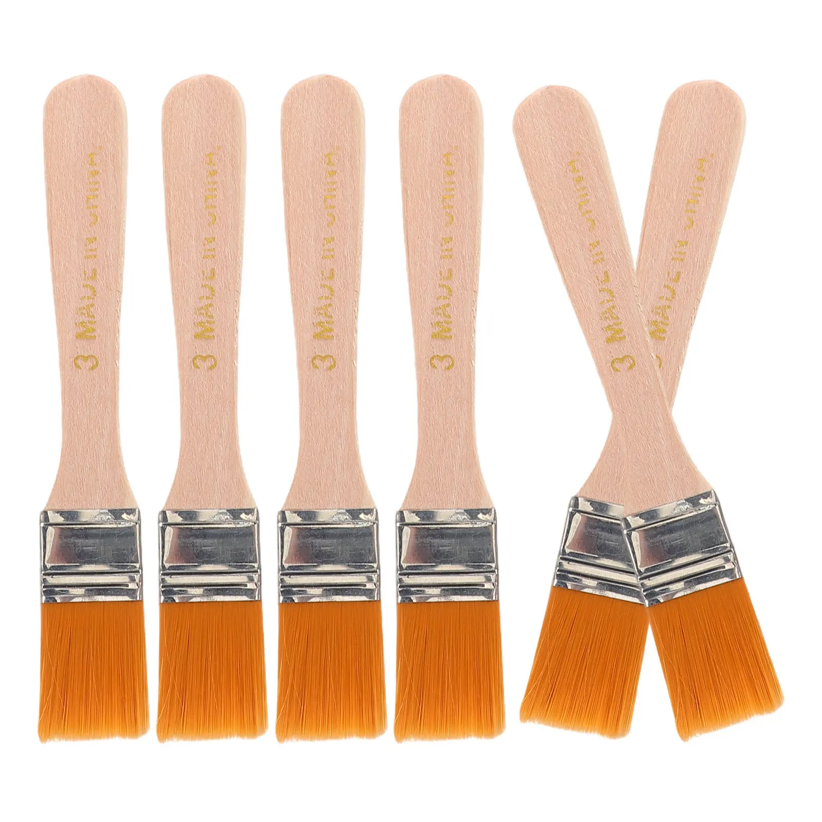 6Pcs High Quality Nylon Painting Brush Set Wood Handle Wall Furniture Cabinet Door Fence Trim Oil Watercolor Canvas Craft Tool